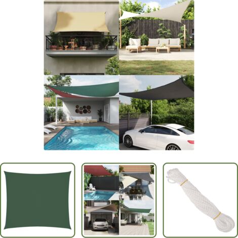 vidaXL Toldo para terraza -  Toldo de vela rectangular tela Oxford verde oscuro 2,5x3 m