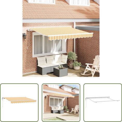 vidaXL Toldo para terraza -  Toldo Retráctil Amarillo 300 x 200 cm tela