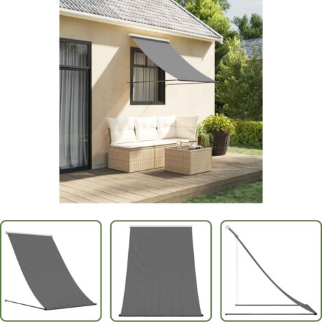 vidaXL Toldo para ventana -  Toldo retráctil de tela y acero gris antracita 150x150 cm
