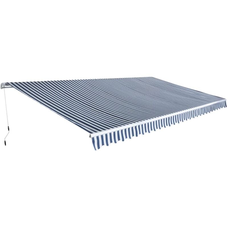 

vidaXL Toldo Plegable de Operación Manual Azul y Blanco 600 cm - Azul
