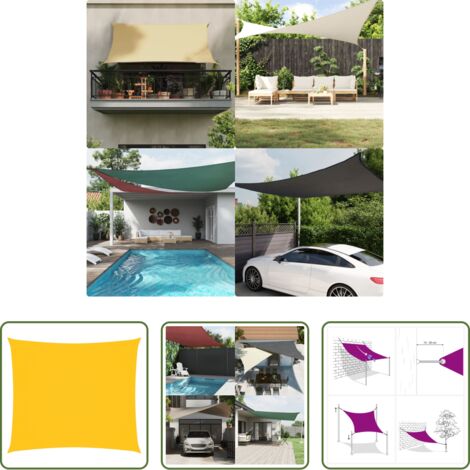 vidaXL Toldo rectangular -  Toldo de vela rectangular tela oxford amarillo 2x2,5 m