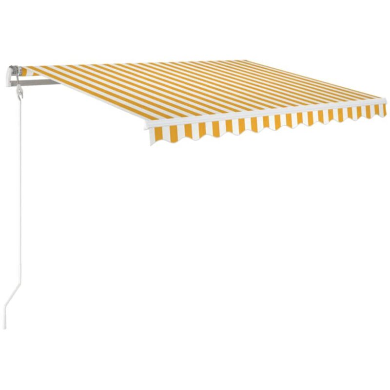 

Toldo retráctil automático amarillo y blanco 350x250 cm - Amarillo - Vidaxl