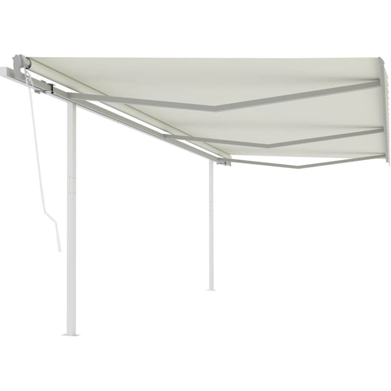 

Toldo retráctil automático con postes crema 6x3 m - Crema - Vidaxl