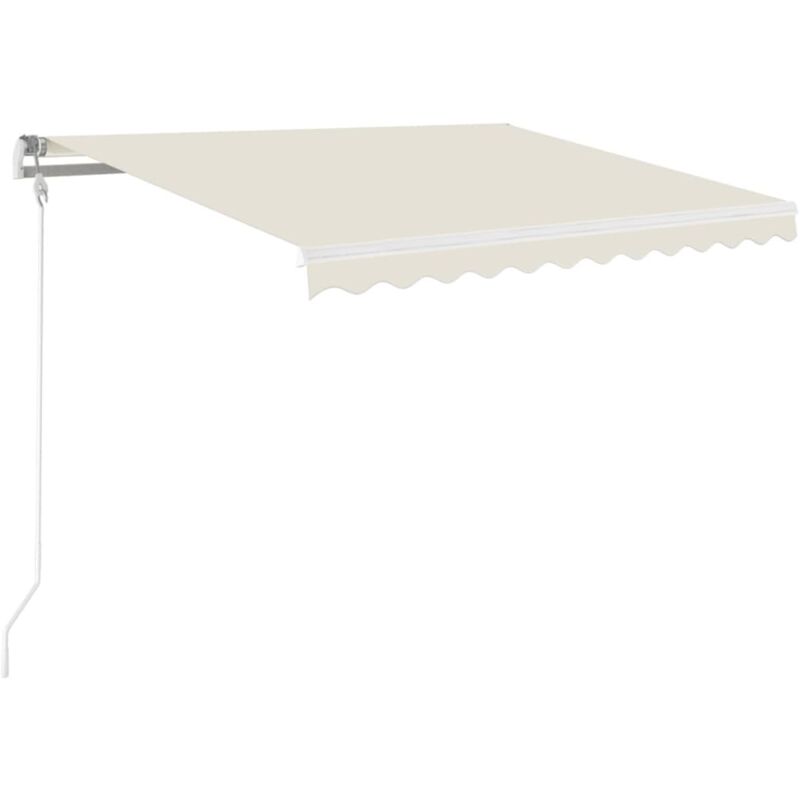 

vidaXL Toldo retráctil manual con LED crema 350x250 cm - Crema