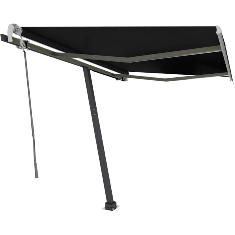 

vidaXL Toldo retráctil manual con LED gris antracita 300x250 cm - Antracita