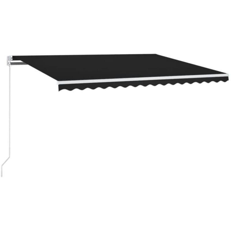 

Toldo retráctil manual con LED gris antracita 400x300 cm - Antracita - Vidaxl