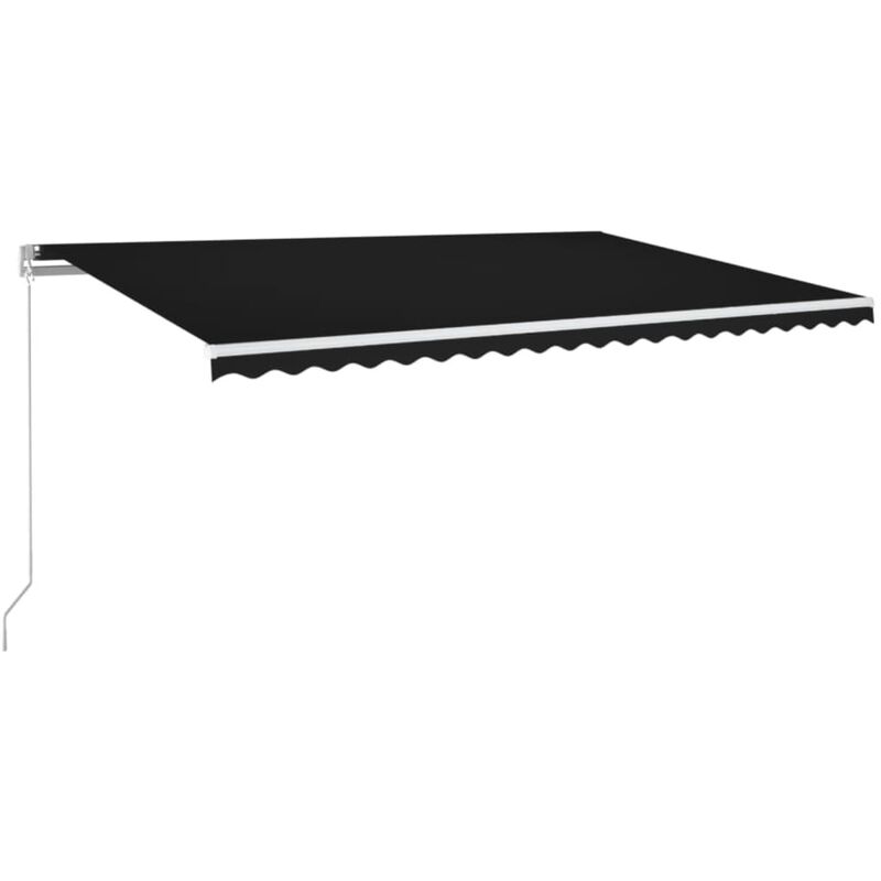 

Toldo retráctil manual con LED gris antracita 500x350 cm - Antracita - Vidaxl
