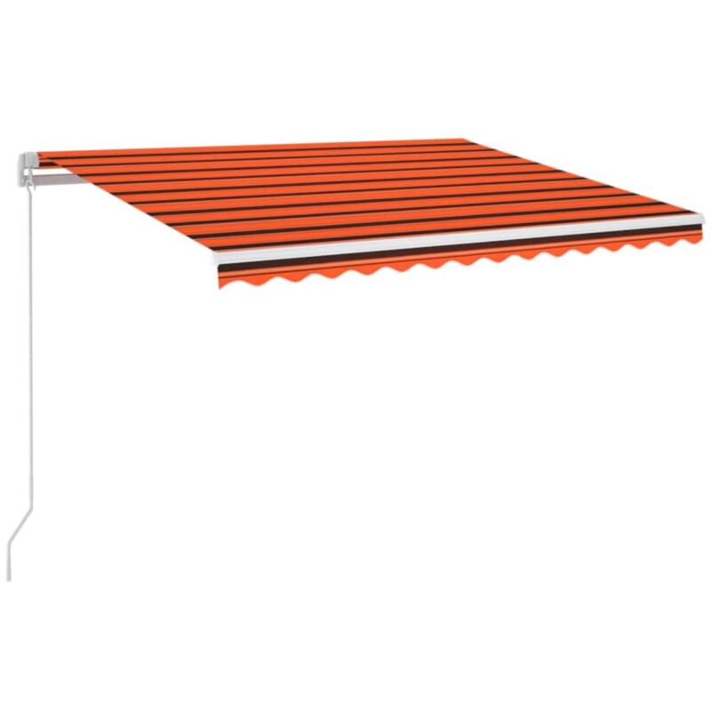 

Toldo retráctil manual con LED naranja y marrón 350x250 cm - Naranja - Vidaxl