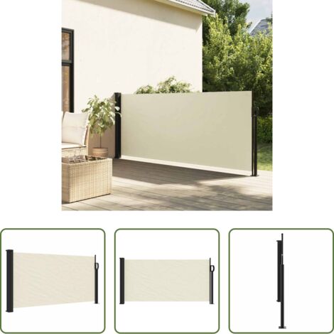 vidaXL Toldo retráctil -  Toldo lateral retráctil crema 100x500 cm