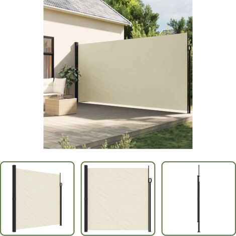 vidaXL Toldo retráctil -  Toldo lateral retráctil crema 200x600 cm