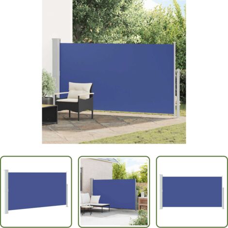 vidaXL Toldo retráctil -  Toldo lateral retráctil de jardín azul 170x300 cm