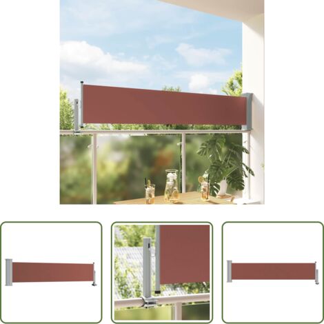 vidaXL Toldo retráctil -  Toldo lateral retráctil de jardín marrón 60x300 cm