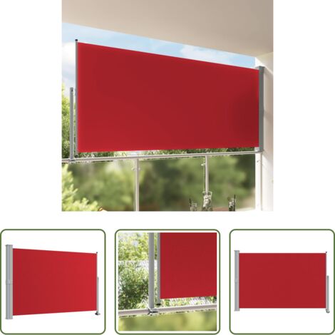 vidaXL Toldo retráctil -  Toldo lateral retráctil de jardín rojo 160x300 cm