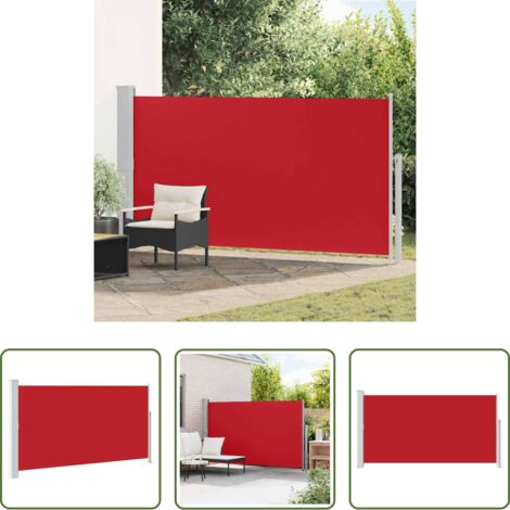 vidaXL Toldo retráctil -  Toldo lateral retráctil de jardín rojo 170x300 cm