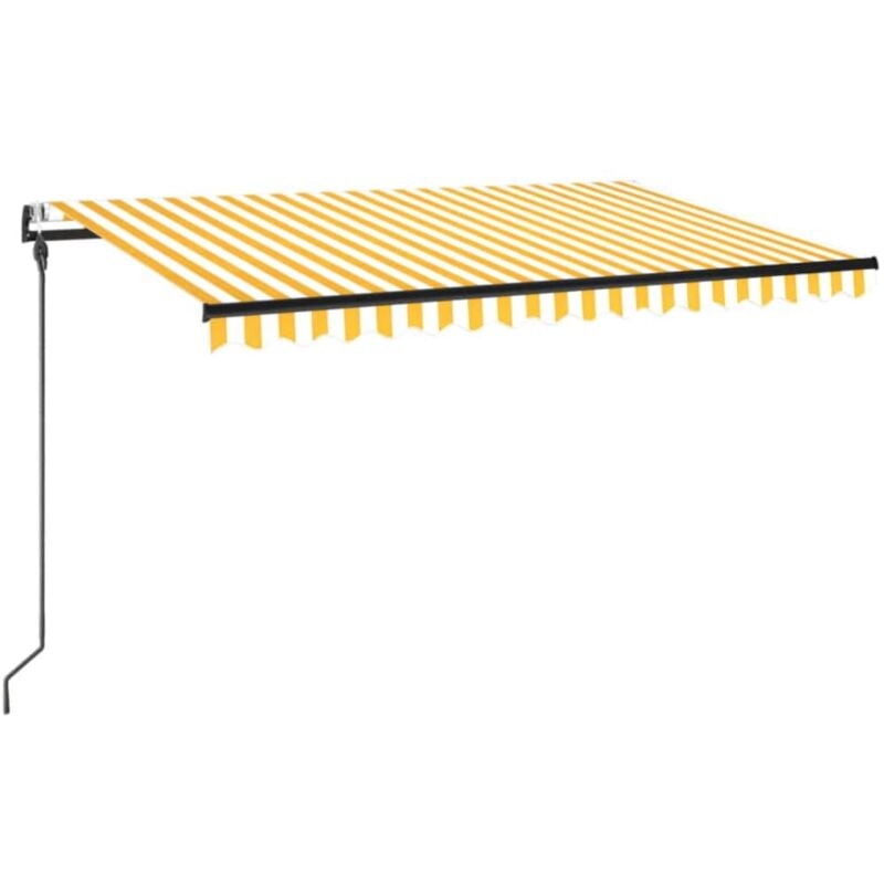 

Toldo retráctil automático amarillo y blanco 450x300 cm - Amarillo - Vidaxl