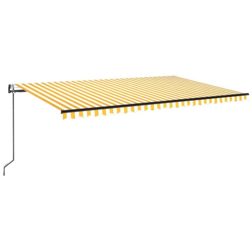 

Toldo retráctil automático amarillo y blanco 500x300 cm - Amarillo - Vidaxl