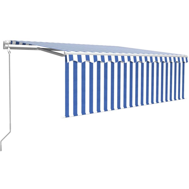 

Toldo retráctil automático con persiana 4,5x3 m azul y blanco - Azul - Vidaxl