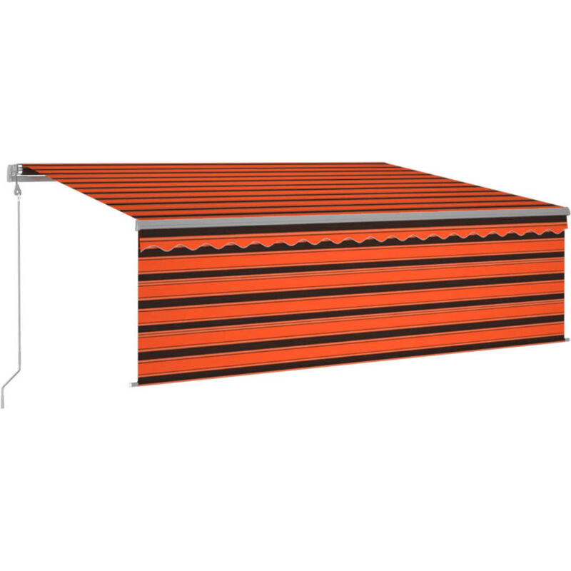 

vidaXL Toldo retráctil automático con persiana naranja y marrón 4,5x3m - Naranja