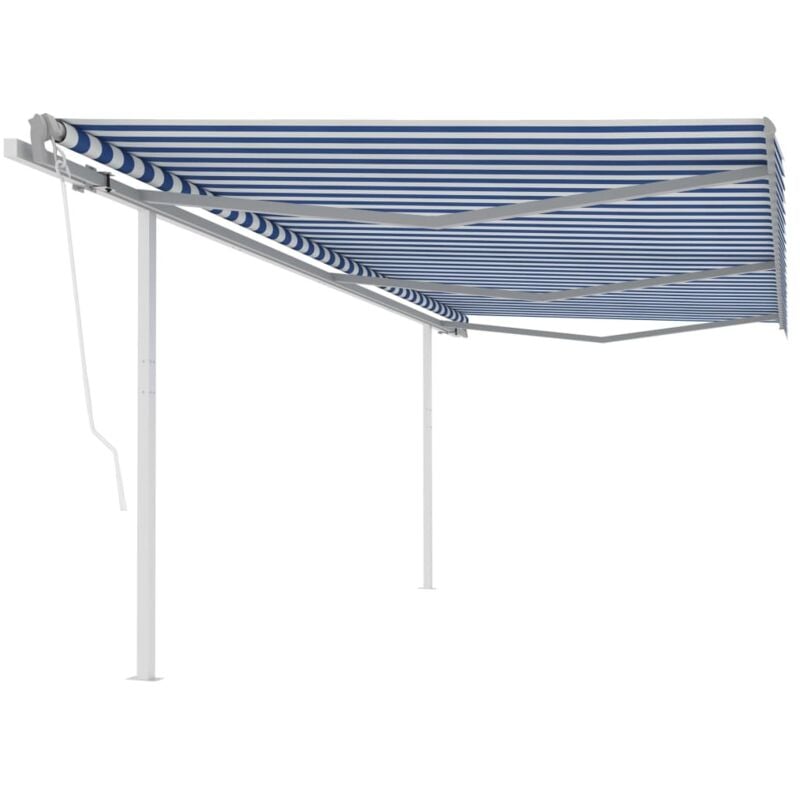 

Toldo retráctil automático con postes azul y blanco 6x3 m - Azul - Vidaxl