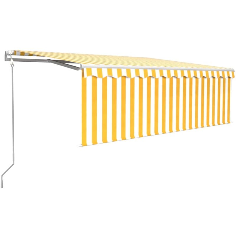 

vidaXL Toldo retráctil automático persiana LED 4,5x3m amarillo blanco - Amarillo
