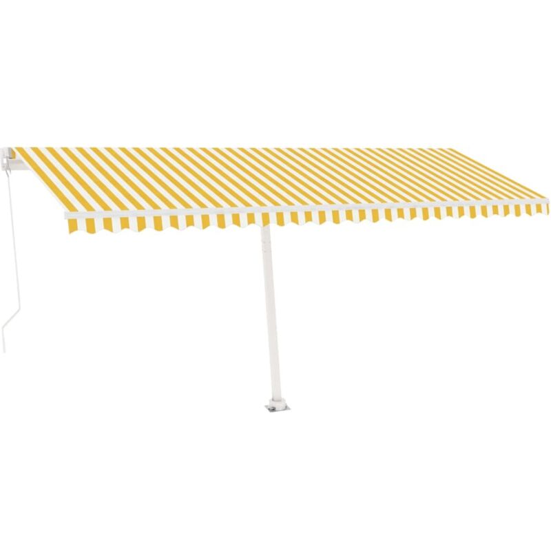 

Toldo retráctil manual con LED amarillo y blanco 500x350 cm - Amarillo - Vidaxl