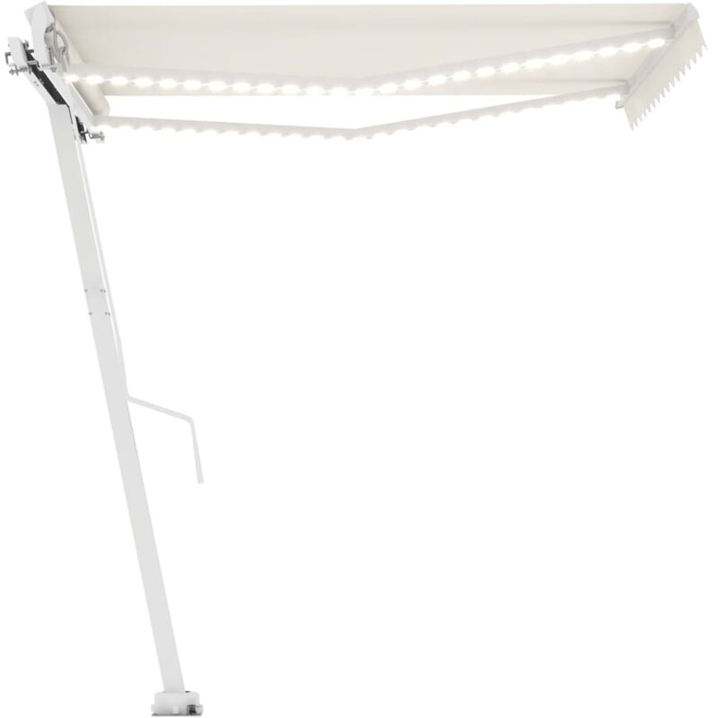 

Toldo retráctil manual con LED crema 350x250 cm - Crema - Vidaxl