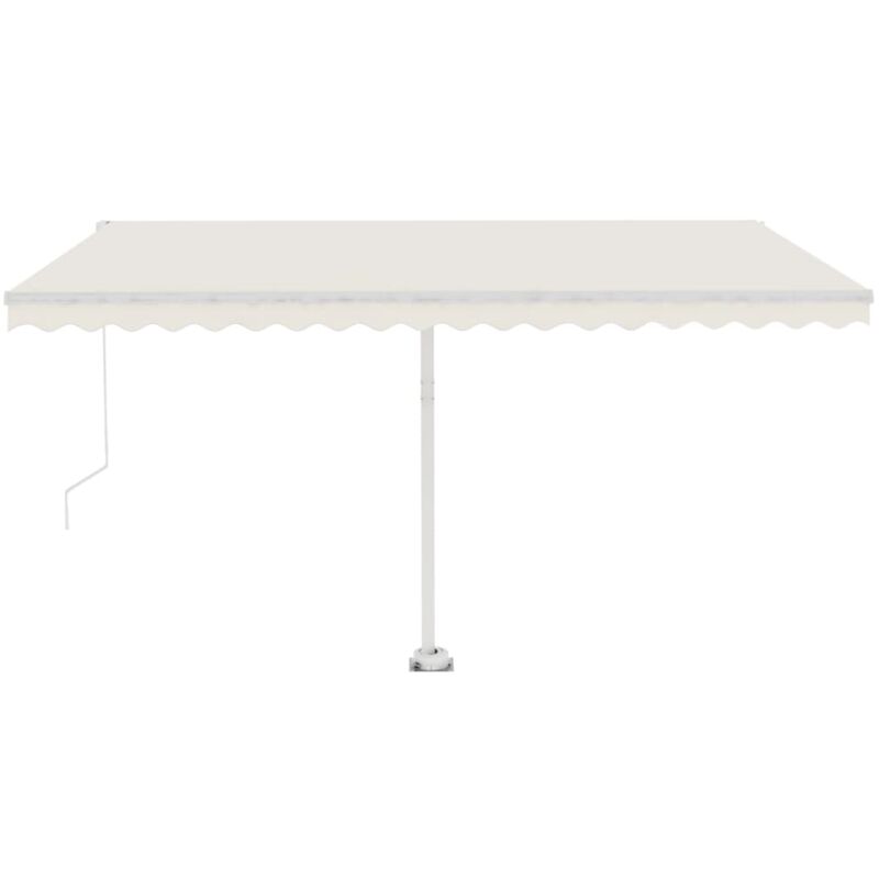 

Toldo retráctil manual con LED crema 450x300 cm - Crema - Vidaxl