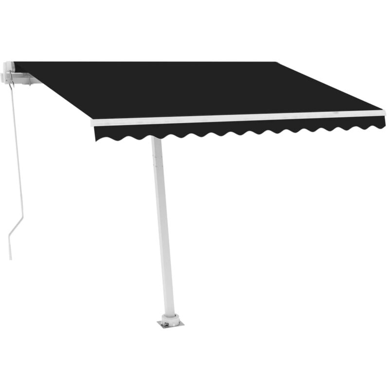 

Toldo retráctil manual con LED gris antracita 300x250 cm - Antracita - Vidaxl