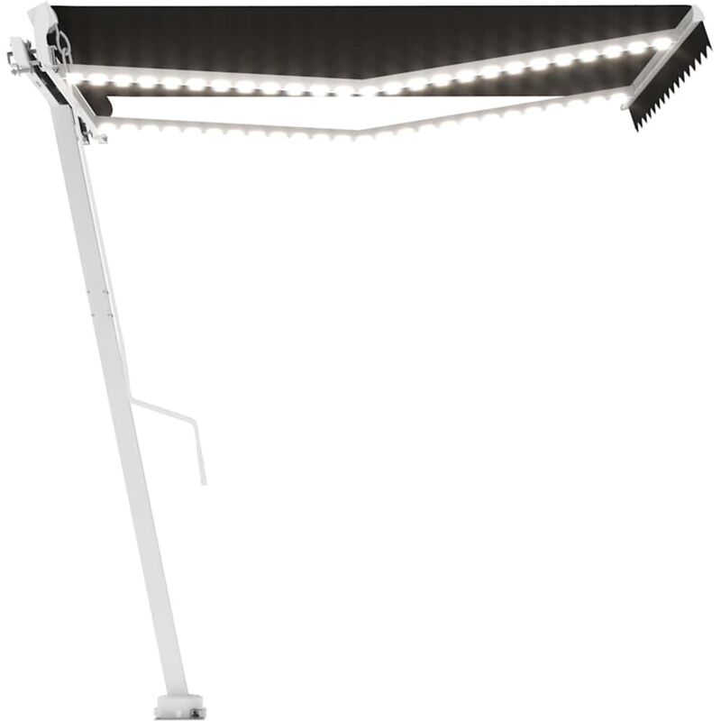 

Toldo retráctil manual con LED gris antracita 350x250 cm - Antracita - Vidaxl