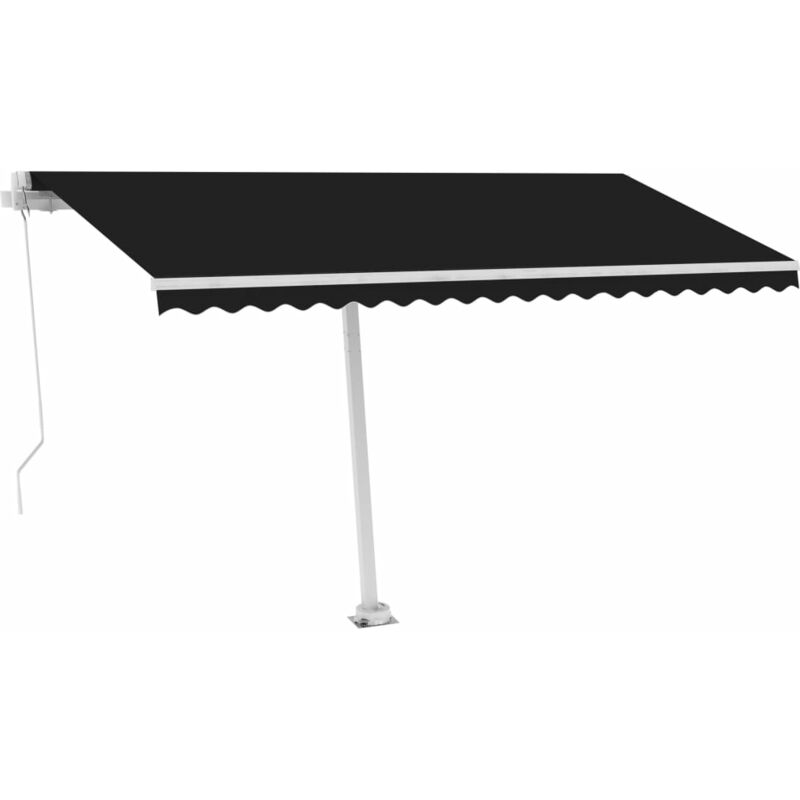 

Toldo retráctil manual con LED gris antracita 400x300 cm - Antracita - Vidaxl