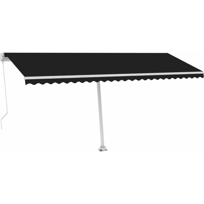 

Toldo retráctil manual con LED gris antracita 500x350 cm - Antracita - Vidaxl