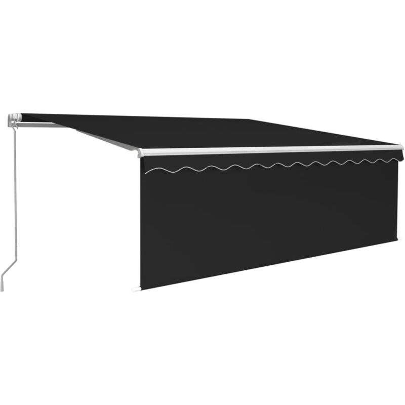 

vidaXL Toldo retráctil manual con persiana y LEDs 4,5x3 m antracita - Antracita