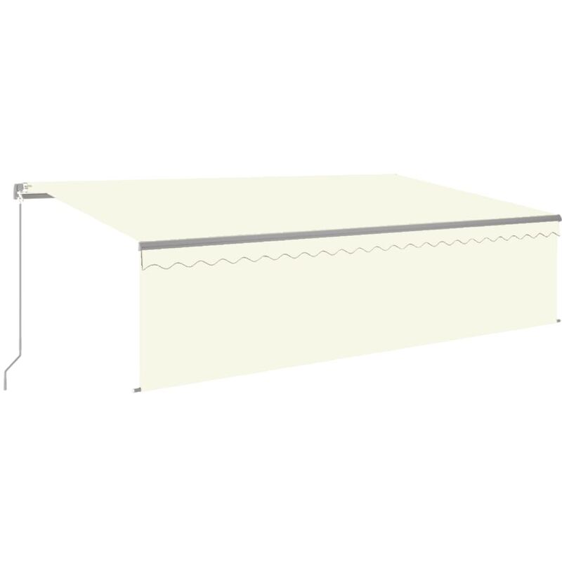 

Toldo retráctil manual con persiana y LEDs crema 5x3 cm - Crema - Vidaxl