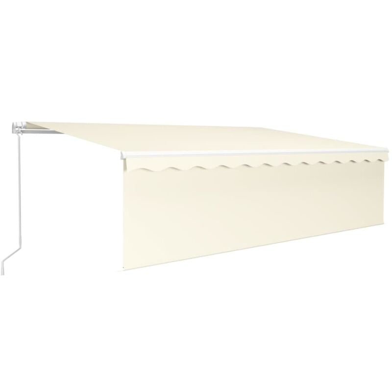 

Toldo retráctil manual con persiana y LEDs crema 5x3 cm - Crema - Vidaxl