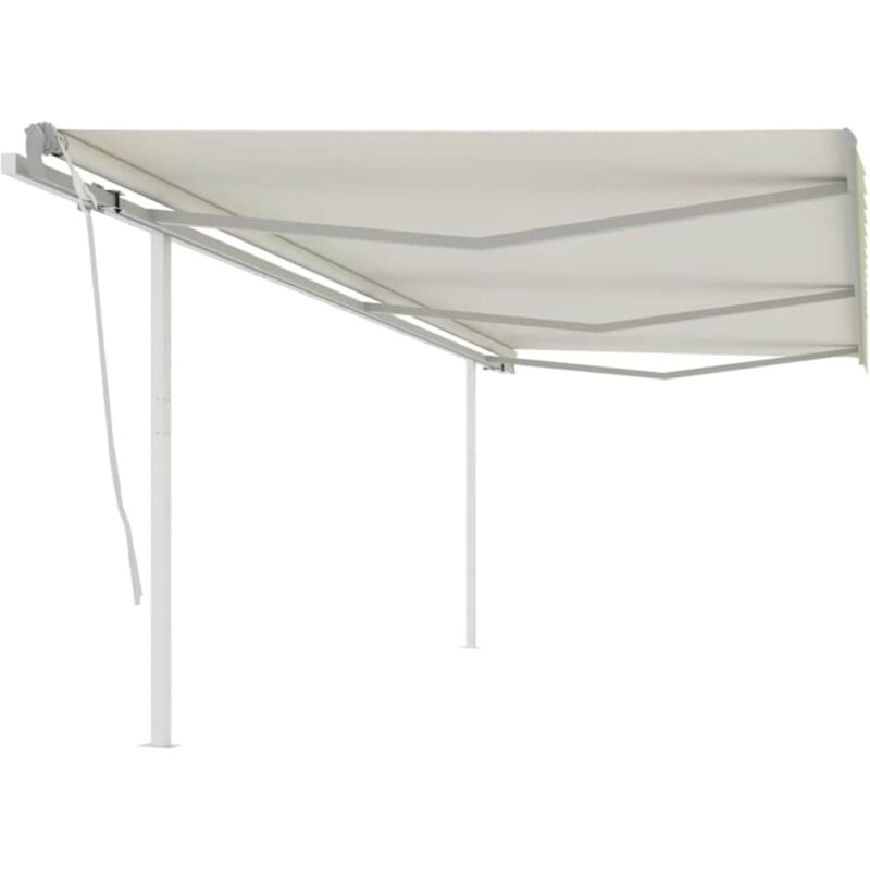 

Toldo retráctil manual con postes crema 6x3 m - Crema - Vidaxl