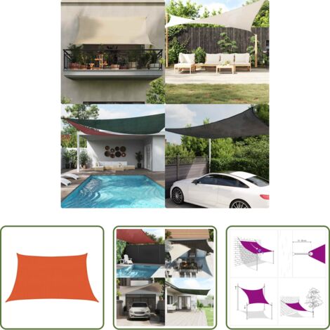 vidaXL Toldo trapecio -  Toldo de vela trapecio HDPE naranja160 g/m² 3/4x2 m