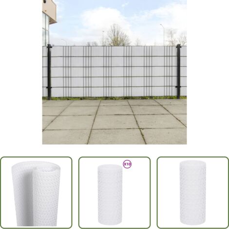 vidaXL Toldos blancos -  Toldos para balcón 10 uds ratán sintético blanco 255x19 cm