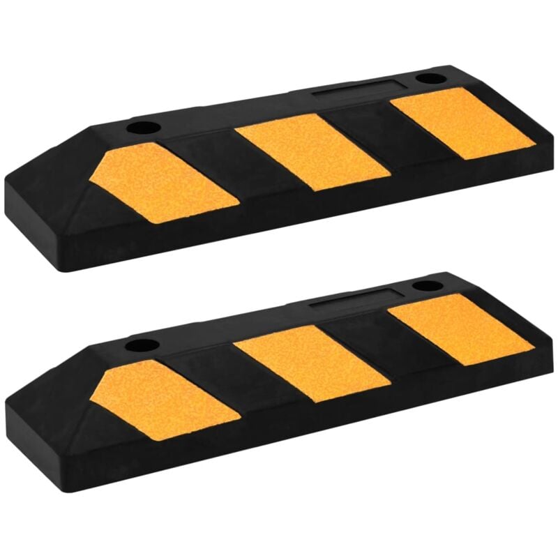 

vidaXL Topes de estacionamiento reflectantes 2 unidades 56x15x10 cm