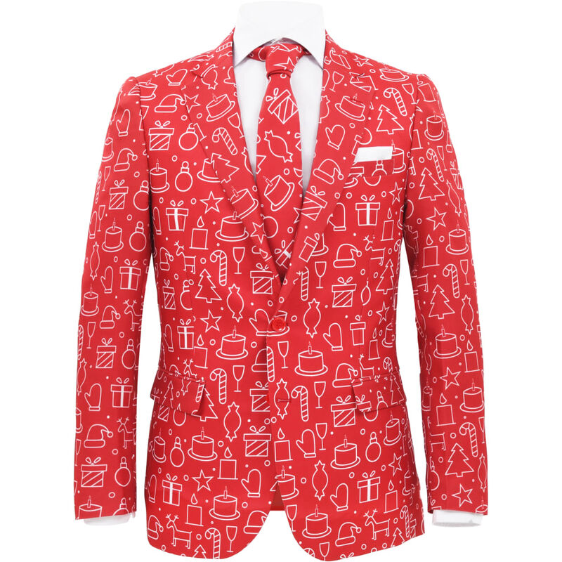 

Traje de Navidad Hombre 2 Piezas Corbata Talla 48 Regalos Rojo - Rojo - Vidaxl