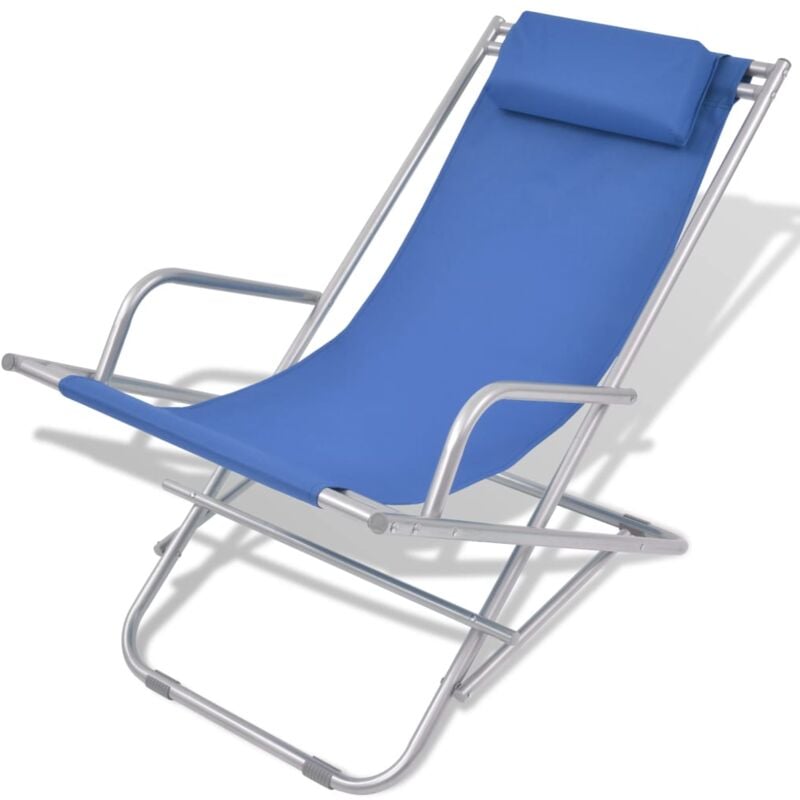 Vidaxl - Chaises inclinables de terrasse lot de 2 Acier Bleu