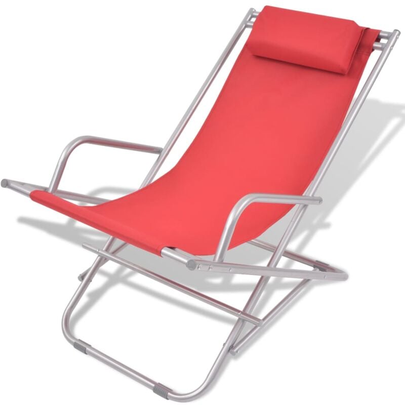 Vidaxl - Chaises inclinables de terrasse lot de 2 Acier Rouge