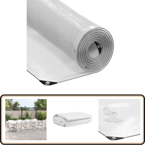 vidaXL Transparente Plane mit Ösen 2x12 m Polyethylen
