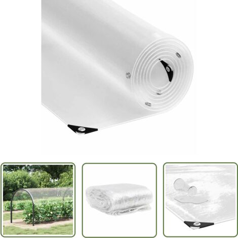 vidaXL Transparente Plane mit Ösen 2x8 m PVC