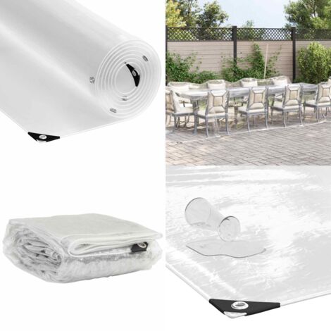 vidaXL Transparente Plane mit Ösen 3x6 m PVC