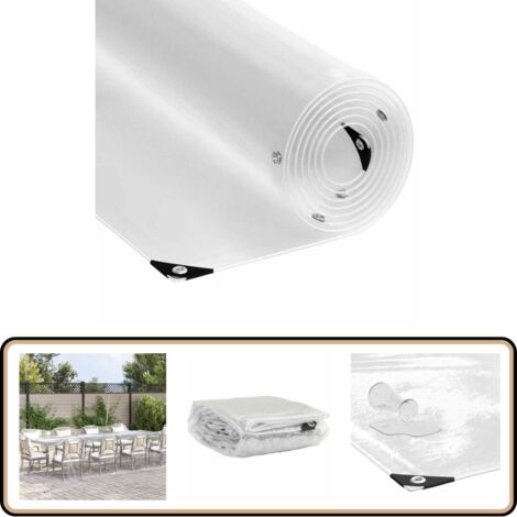 vidaXL Transparente Plane mit Ösen 4x10 m PVC