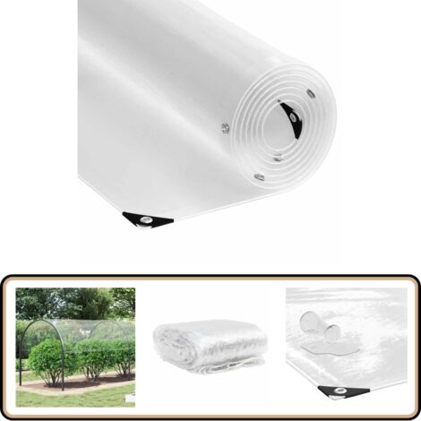 vidaXL Transparente Plane mit Ösen 4x12 m PVC