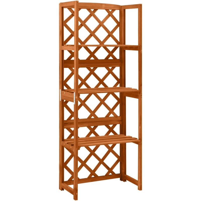 Trellis with Shelves 55x30x140 cm Solid Fir Wood - Brown - Vidaxl