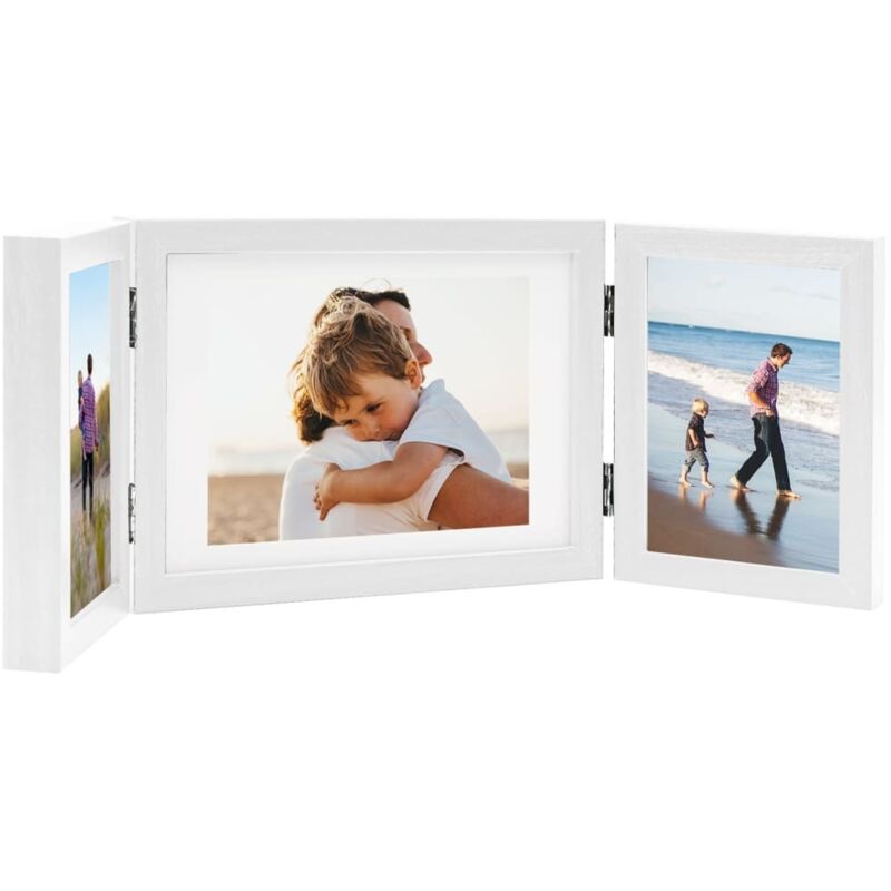 Vidaxl - Trifold Photo Frame Collage White 22x15 cm+2x White