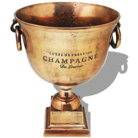 vidaXL Trofeo Coppa Champagne Cooler Rame Marrone