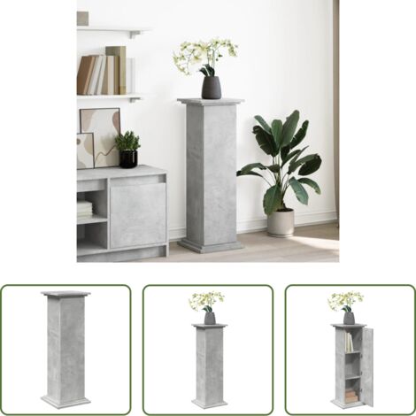 vidaXL Truciolato -  Espositore con Portaoggetti Grigio Cemento 31x30x90 Truciolato